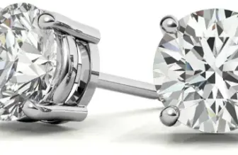 Certified Genuine Moissanite Stud Earrings in 14k Gold for $39.99
