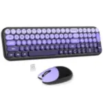 Mowux Retro Compact Wireless Keyboard and Optical Mouse for $15