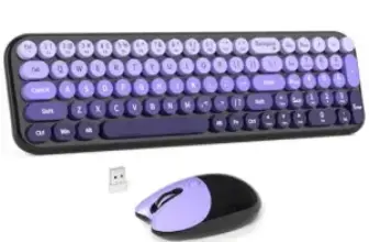 Mowux Retro Compact Wireless Keyboard and Optical Mouse for $15