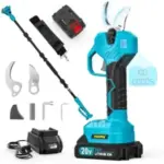 MtiolHig 2-in-1 Brushless Pole Electric Pruning Shears with Two Batteries for $70