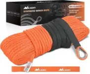 Nilight 1/4″ x 50 ft Synthetic Winch Rope for $13