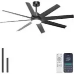 Ohniyou 60″ 8-Blade Dimmable Ceiling Fan with Remote and App Control for $79.99