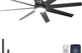 Ohniyou 60″ 8-Blade Dimmable Ceiling Fan with Remote and App Control for $79.99