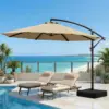 Olilawn 10′ 360-Degree Cantilever Offset Patio Umbrella with Base for $99.99