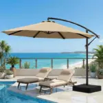 Olilawn 10′ 360-Degree Cantilever Offset Patio Umbrella with Base for $99.99