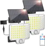Onforu 3000-Lumen Motion Sensor Outdoor Solar Lights 2-Pack for $14