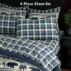 Pawz Blue Plaid Full Sheet Set for $13.38