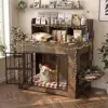 Petrova 33-in Dog Crate Furniture with Storage Shelf & Bowls for $119.99