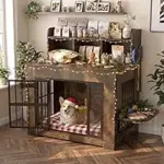 Petrova 33-in Dog Crate Furniture with Storage Shelf & Bowls for $119.99