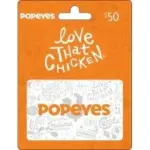 Popeyes $50 Gift Card for $40 with Free Shipping $40.00