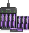 Powxs 3500mWh 1.5V AA Rechargeable Lithium Batteries (8-Pack) with Charger for $12.84