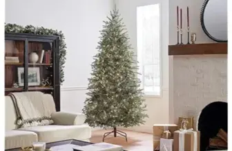 7.5′ Pre-Lit Slim Nordic Spruce Christmas Tree for $160.11