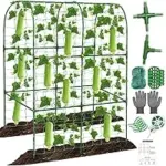Qinzave U-Shape Metal Cucumber Trellis for Raised Bed – Now $16.09