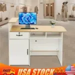 Free Standing Reception Desk with Drawer & Cabinet for $160.08
