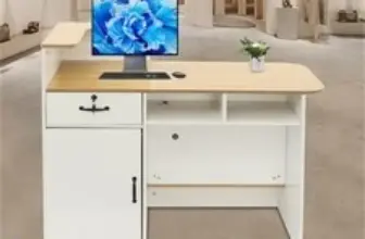 Free Standing Reception Desk with Drawer & Cabinet for $160.08