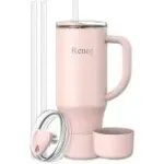 Renoj 32oz Spill Resistant Insulated Mug with 2 Straws for $5.99