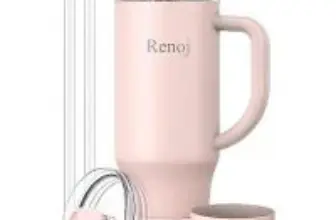 Renoj 32oz Spill Resistant Insulated Mug with 2 Straws for $5.99