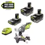 Ryobi One+ 18V High Performance Kit with Miter Saw, 3 Batteries + Charger for $179.00