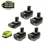 RYOBI ONE+ 18V HP Battery Kit with 4x 4.0Ah and 1x 2.0Ah Batteries for $199 $199.00