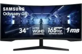 Samsung Odyssey G5 (G55T) 34″ Curved WQHD Gaming Monitor for $265.04