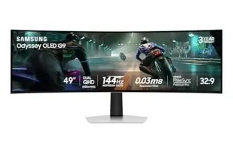 SAMSUNG Odyssey OLED G9 49″ Curved Gaming Monitor – 144Hz, 0.03ms for $799.99