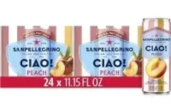 Sanpellegrino CIAO Peach Sparkling Water 24-Pack for $8.93
