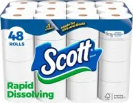 Scott Rapid-Dissolving Double Roll Toilet Paper 48-Count for $20