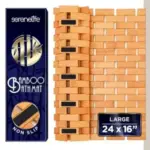 SereneLife 24″ x 16″ Bamboo Bath and Shower Mat for $16