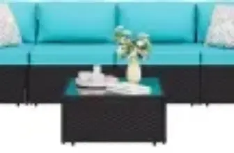 7-Piece Shintenchi Outdoor Patio Sectional Sofa Set for $370 $388