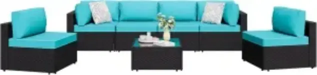 7-Piece Shintenchi Outdoor Patio Sectional Sofa Set for $370 $388