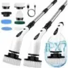 ShuxT Cordless Electric Spin Scrubber with 3-Speed and 8 Brush Heads for $19.99
