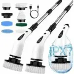 ShuxT Cordless Electric Spin Scrubber with 3-Speed and 8 Brush Heads for $19.99