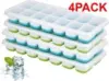4-Pack Silicone Ice Cube Tray Set for $6.49 – Stackable with Lids