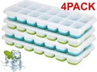 4-Pack Silicone Ice Cube Tray Set for $6.49 – Stackable with Lids