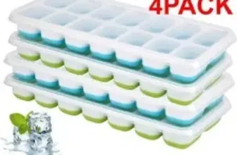 4-Pack Silicone Ice Cube Tray Set for $6.49 – Stackable with Lids