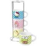 Silver Buffalo Hello Kitty 4-Pack Ceramic Espresso Cups for $8.57