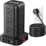 SmallRT 12-Outlet Surge Protector with 4 USB Ports for $16.99