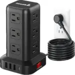 SMALLRT Surge Protector Power Strip Tower with 12 AC Outlets and 20W USB-C for $16.99