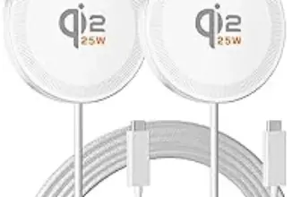 2-Pack Smile Station 25W Portable Wireless Magnetic Charger for $7.99