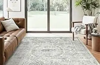 5×7 Grey Low Pile Indoor Washable Area Rug for $24.99