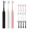 Sonic Electric Toothbrush Set – 3-Pack with 12 Replacement Heads for $16.99