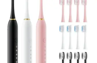 Sonic Electric Toothbrush Set – 3-Pack with 12 Replacement Heads for $16.99
