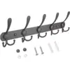 TICONN Wall Mounted Coat Rack with 5 Heavy Duty Hooks for $5.38
