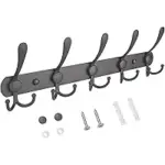 TICONN Wall Mounted Coat Rack with 5 Heavy Duty Hooks for $5.38