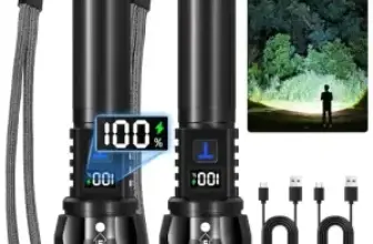 2-Pack TrixHub Zoomable Rechargeable LED Flashlights with LCD Display for $9.87