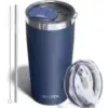 Uirzotn 20oz Stainless Steel Travel Coffee Tumbler with Dual Lids & Straw for $6.49