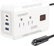 Vansoet 200W Car DC Power Inverter with PD for $15