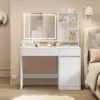 VASAGLE Kailyn Collection 43.3-Inch Vanity Desk with Mirror and Lights for $143.99