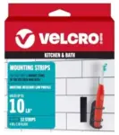 10-Pack VELCRO Moisture Resistant Kitchen and Bath Mounting Strips for $3.69