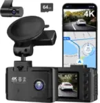 Wanlipo Dual Channel 4K Front + 2.5K Rear Dash Cam with 64GB SD Card for $34.99 $35